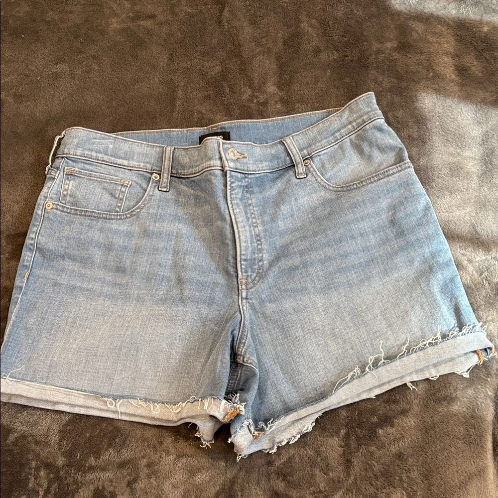 Express Mid Rise Denim Shorts - Picture 1 of 4
